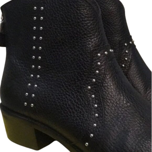 Brighton Women's Wonder Black Leather Studded Ankle Boots Back Zip Sz. 8M - Picture 5 of 9
